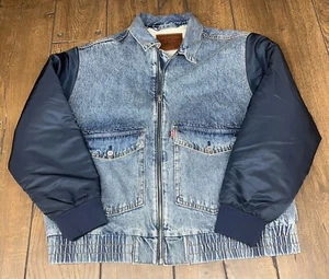 LEVIS Premium Big E Sherpa Lined Hybrid Trucker Jeansjacke Denim Herren XL - Bild 1 von 7