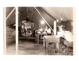 WWII WW2 Original Photo Soldiers 'Dug In' in Medical Tent 1940s (READ) - Picture 1 of 4