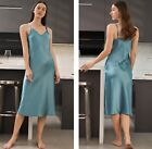 LILYSILK Size 1X Blue Haze 22 Momme Long Close Fitting Silk Nightgown Slip Dress