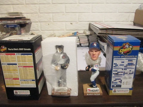 Peoria Chiefs Lot of 2 Mark Prior SGA Statue Bobblehead Cover
