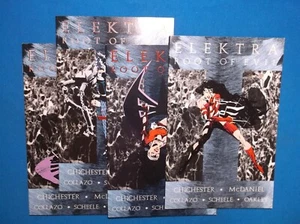 ELEKTRA ROOT OF EVIL #s 1,2,3,4 -1995 JUEGO COMPLETO - TODAS 9,0/9,2 - CUBIERTAS EN RELIEVE - Imagen 1 de 5