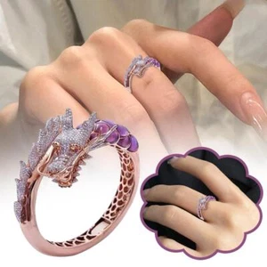 Dragon Devil Tail Arrows Enamel Crystal Rings SALE - Picture 1 of 15