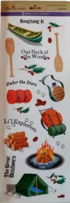 Campamento Camping Senderismo Tienda Mochila Fogata Miss Elizabeth's Cartulina Pegatinas Foto 1 de 2