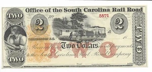 $2 18XX Office South Carolina Rail Road Charleston Train Red OP Serial #5571 - Picture 1 of 3