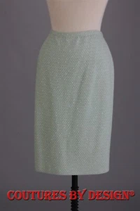St John Knits Aluna Tweed Knit Skirt Celery Green/White SZ 6 NWT - Picture 1 of 4