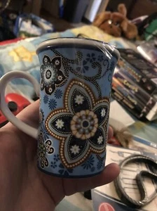 Vera Bradley Bali blau KERAMIK TASSE & DECKEL - Bild 1 von 4