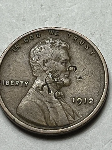 1912 P   1c Wheat Cent Obverse Brockage Error Coin Lot U824 Cover
