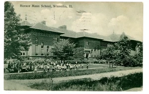 Winnetka IL -SCUOLA DI ORAZIO UOMO- Cartolina - Foto 1 di 2