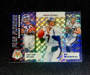 2020 Mosaic John Elway Terrell Davis Flea Silver Prizm FF6 Football Card Broncos - Picture 1 of 2