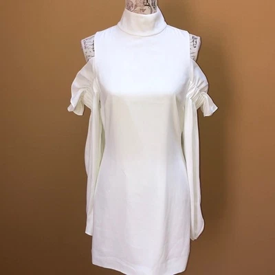 AQ/AQ Azha Midi Cold Shoulder Dress White 8 - Image 1 of 4