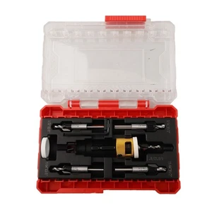 Portable 5 Piece Countersink Drill Bit Set with Convenient Storage Case - Picture 1 of 19