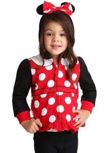 Disney Baby Girls' Toddler Minnie Mouse Costume Zip-up Hoodie - Picture 1 of 3