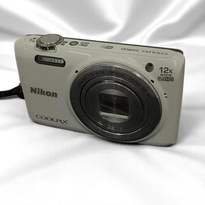 [EXC+5] Nikon COOLPIX S6800 White Compact Digital Camera 16MP w/Battery - Image 1 of 4