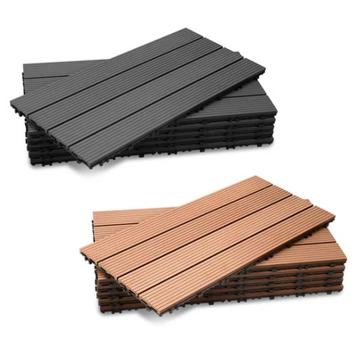 30x30/30x60cm Terrassenfliesen Quadratisch Holzfliesen Kunststoff Garten 1-10㎡ - Bild 1 von 4