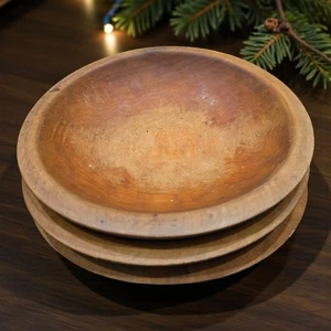 "3 cuencos primitivos de madera vintage casa de campo 9"" - 9,25"" (2 Munsing)" - Imagen 1 de 10