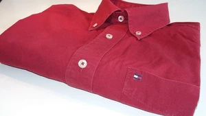 Tommy Hilfiger Men's Shirt - Medium - Short Sleeve - Maroon - Picture 1 of 7