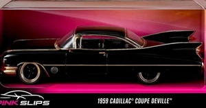 🔥ROSA SLIPS🔥1959 Cadillac Coupe Deville-1:24 Diecast-LOWRIDER Negro/Dorado-¡COMO NUEVO! - Imagen 1 de 7