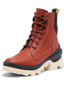 SOREL Womens Red 1-1/2" Platform Pull-Tab Arcg Support Brex Boots Shoes 9.5 - Picture 1 of 3