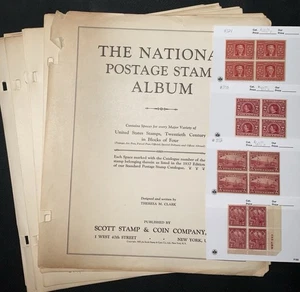 Estampillas de Estados Unidos #324 a #800 P# bloques y bloques de 4 en páginas de álbum (1900-1930) C$700+ - Imagen 1 de 21