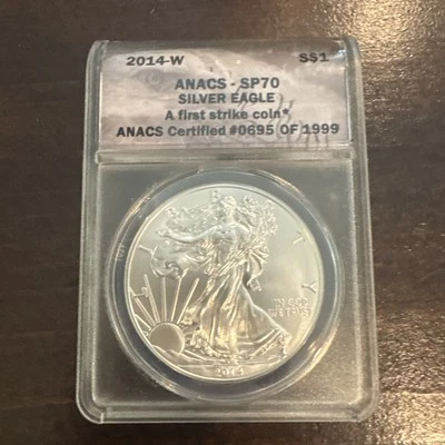2014-W A first Strike Silver Eagle ANACS SP70 #0695 - Image 1 of 2