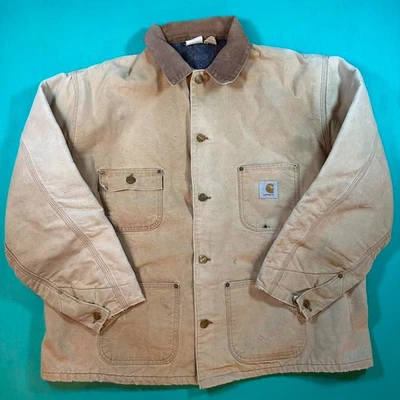 Vintage Carhartt chore jacket corduroy collar perfectly worn distressed jacket - Image 1 of 4