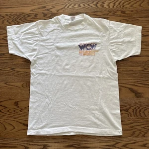 Vintage 1989 WCW World Championship Wrestling Design White Large T-shirt - Rare - Picture 1 of 16