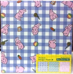 Papel Origami Diseño 3 LAULEA Animal Rabbit Hecho en Japón 15 Hojas - Imagen 1 de 3