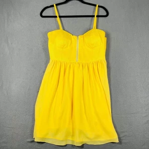 Walter by Walter Baker gelbes Bustier Minikleid Gr. M Fit & Flare Reißverschluss vorne - Bild 1 von 8