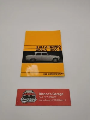 Libretto Uso E Manutenzione Alfa Romeo Giulia 1600 S - Immagine 1 di 4