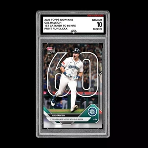 Graded 10 Cal Raleigh 60HR Record 2025 Topps Now 765 Seattle Mariners Presale - Bild 1 von 2