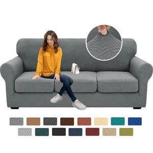 2025 New 4 Pieces Couch Covers for 3 Cushion Couch Super Stretch Thick Soft S... - Picture 1 of 7