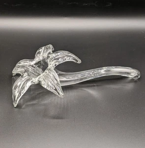 Vintage Kunst Glas Stiel Blume LILIE KNOSPE VASE mundgeblasene Figur 10" lang - Bild 1 von 5