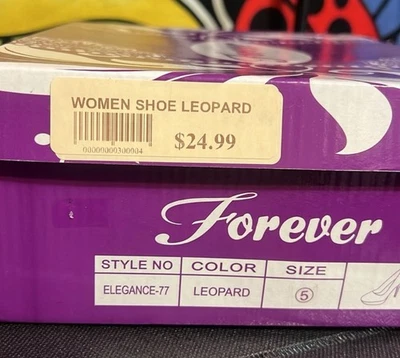 Forever Women’s Leopard Closed Toe Shoe High Heels NIB - Image 1 of 4
