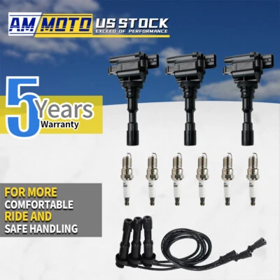 UF431 3X Ignition Coil + Wire set + Spark Plugs fits 2003-2006 Kia Sorento 3.5L - Image 1 of 4