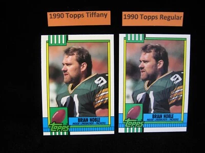 1990 Topps Tiffany Brian Noble Green Bay Packers & Regular Card #151 - Image 1 of 2