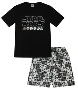 Men's Star Wars Character Cotton SHORT Pyjamas Sizes S to 3XL Mens Pjs
