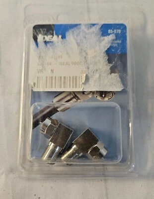 NIP Ideal 85-070 Coaxial Adapter Type F Female End A Type F Male End B 90 Deg - Image 1 of 2
