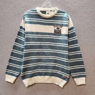 Suéter DE COLECCIÓN Lee Mujer XL Azul Rayas Logo Parcheado Estrella Manga Larga Años 90 Foto 1 de 4