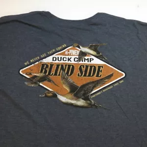 SPORTSMAN'S WAREHOUSE DUCK CAMP BLIND SIDE OUTDOOR TEE T SHIRT Mens 2XL Blue - Picture 1 of 4