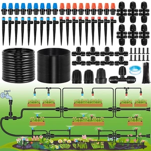 240FT Drip Irrigation System Kits - Automatic Garden Watering Sprinkler with 1/2 - Picture 1 of 12