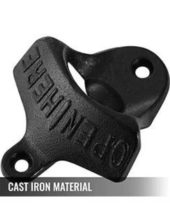 Brown Rustic "Open Here" Cast Iron Wall Mount Beer Bottle Openers Soda Opener - Picture 1 of 6