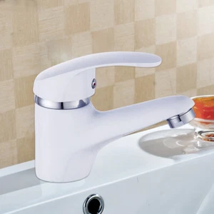 Weiß Waschtischarmatur Wasserhahn Bad Waschbecken Einhandmischer Mischbatterie - Bild 1 von 11