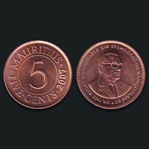 [K-232] Mauritius 5 cent coins, 2007, KM#52, UNC