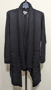 Avenue Women's Plus Black Open Front Cardigan Drape Sweater Size 22/24 - Picture 1 of 8