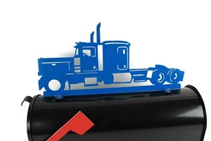 Sattelzugmaschine Traktor Metall Briefkasten Topper 8 cm hoch blau - Bild 1 von 2