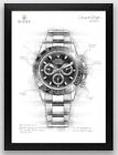 Rolex Daytona watch technical drawing illustration artwork - 3 Models - Print 