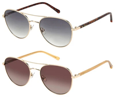 Gafas de sol piloto redondas tono dorado Fossil para mujer con lente degradada - FOS3123GS Foto 1 de 4