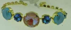 Sorrelli South Pacific Half Circle Tennis Bracelet  BEY52BGSOP Bright gold tone - Picture 1 of 4