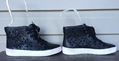 SAM EDELMAN BRANSON LACE UP HIGH TOP FASHION SNEAKERS SHOE BLACK SZ 7.5 NEW $120 - Image 1 of 4