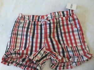 NWT carters july 4th fourth ruffled shorts 4t 4 silver trim red white blue - Picture 1 of 3
